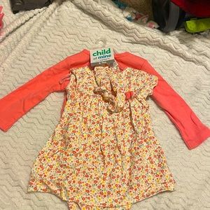 Kids 6-9 month dress, romper and head band. New with tags.